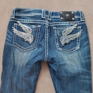 Miss Me, angel wing, bootcut jeans, size 30
